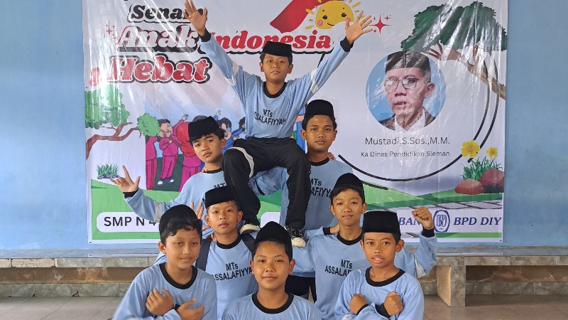 Dukung Gerakan Nasional, MTs Assalafiyyah Mlangi Sukseskan Senam Anak Indonesia Hebat